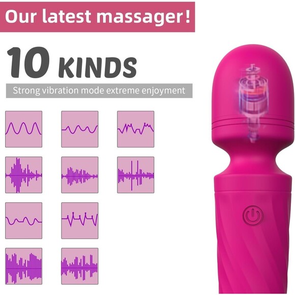 Mini Wand Back Massager Powerful & Quiet Handheld Cordless USB Rechargeable New - Picture 4 of 5